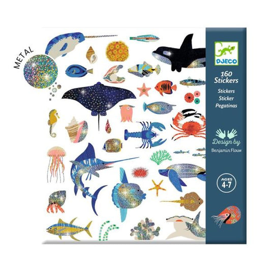Djeco - Sticker Sheet Sets: Metallic Ocean