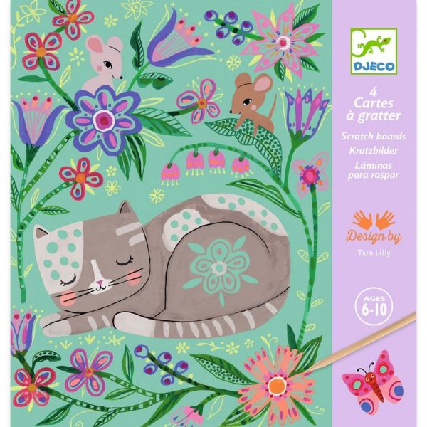 Djeco - Scratch Cards Art Activity: Floral Encounters