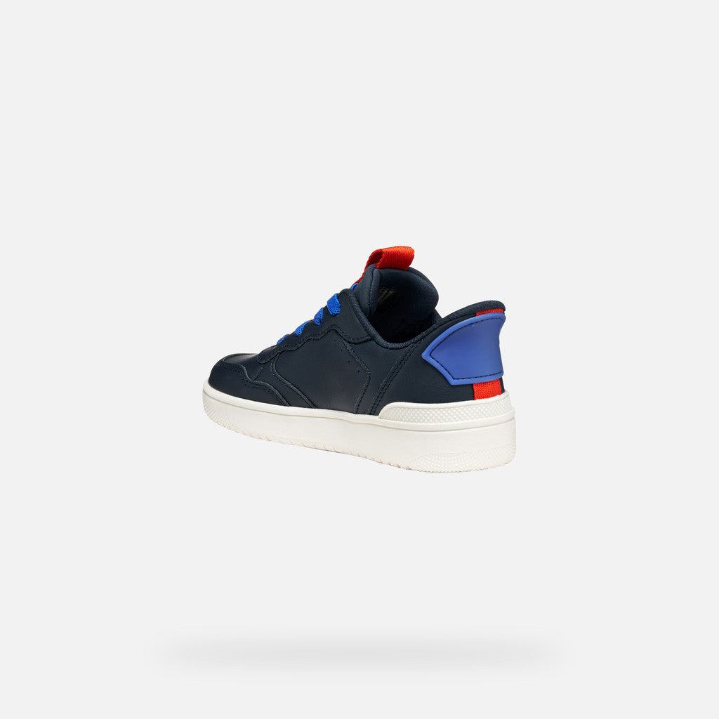 Geox Washiba Fast In Boy's Navy/Red Sneakers