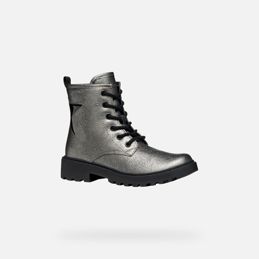 Geox Casey Junior Grey Combat Boots