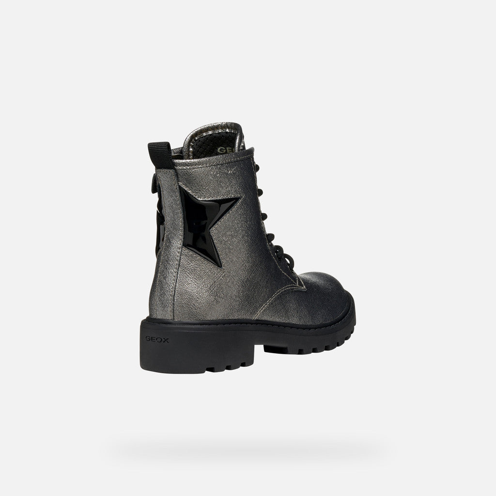 Geox Casey Junior Grey Combat Boots