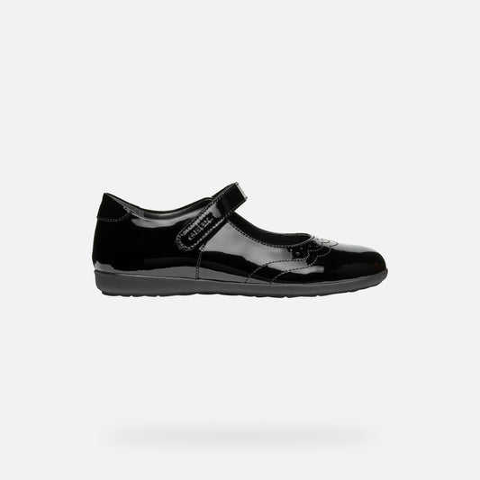 Geox Iberide Mary Jane Black Patent Leather Shoes