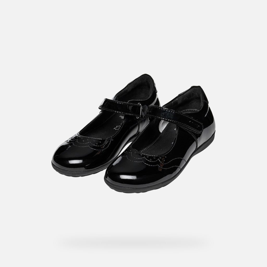 Geox Iberide Mary Jane Black Patent Leather Shoes