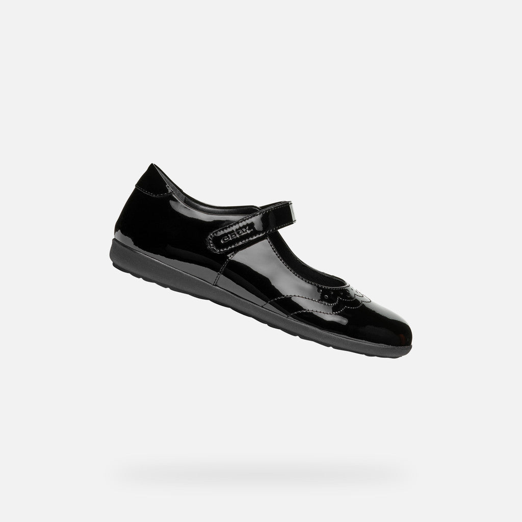 Geox Iberide Mary Jane Black Patent Leather Shoes – Little