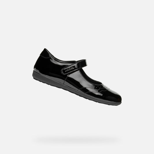 Geox Iberide Mary Jane Black Patent Leather Shoes