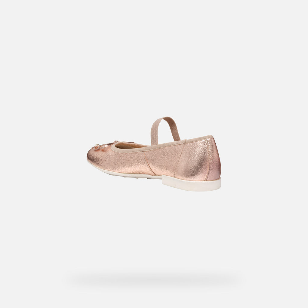 Geox Plie Girl's Ballerina Flat Pearl Old Rose