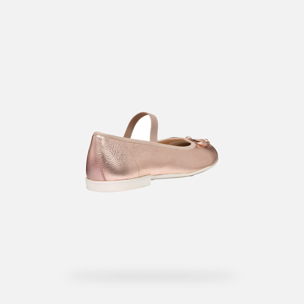 Geox Plie Girl's Ballerina Flat Pearl Old Rose