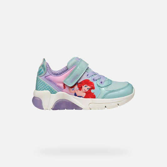 Geox Fadinlight Girl's Sneakers Disney The Little Mermaid Ariel - Watersea/Lilac