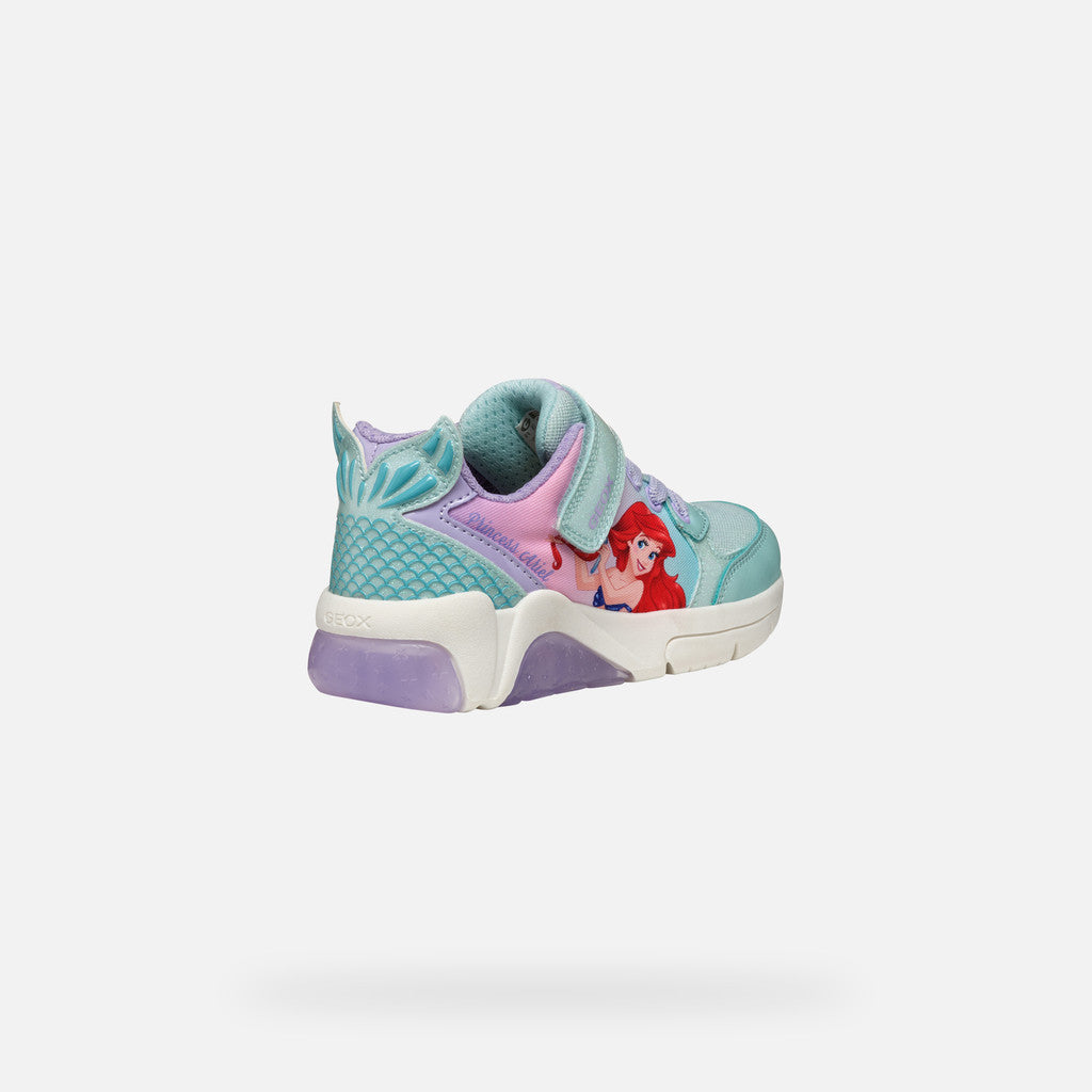 Geox Fadinlight Girl's Sneakers Disney The Little Mermaid Ariel - Watersea/Lilac