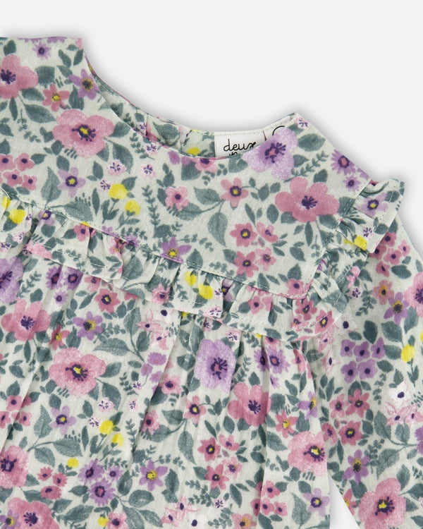 Deux par Deux - Muslin Dress + Legging Set - Watercolor Flowers