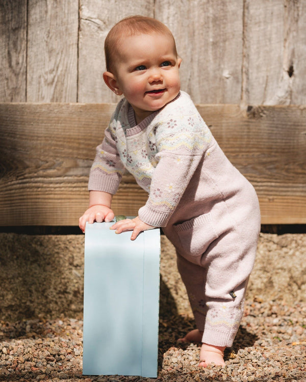 Deux par Deux - Neutral mauve jacquard knit jumpsuit - Keepsake Lilac