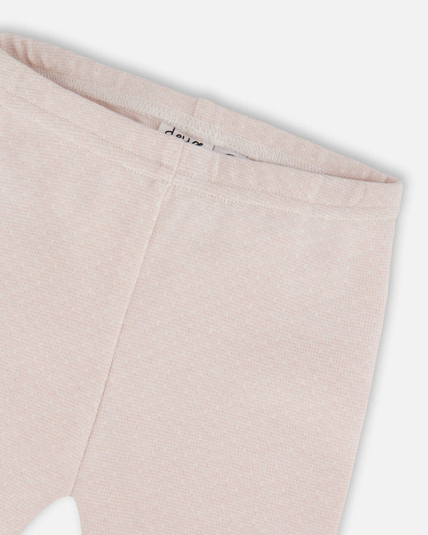 Deux par Deux - Bi-Material Dress And Leggings Set Old Pink