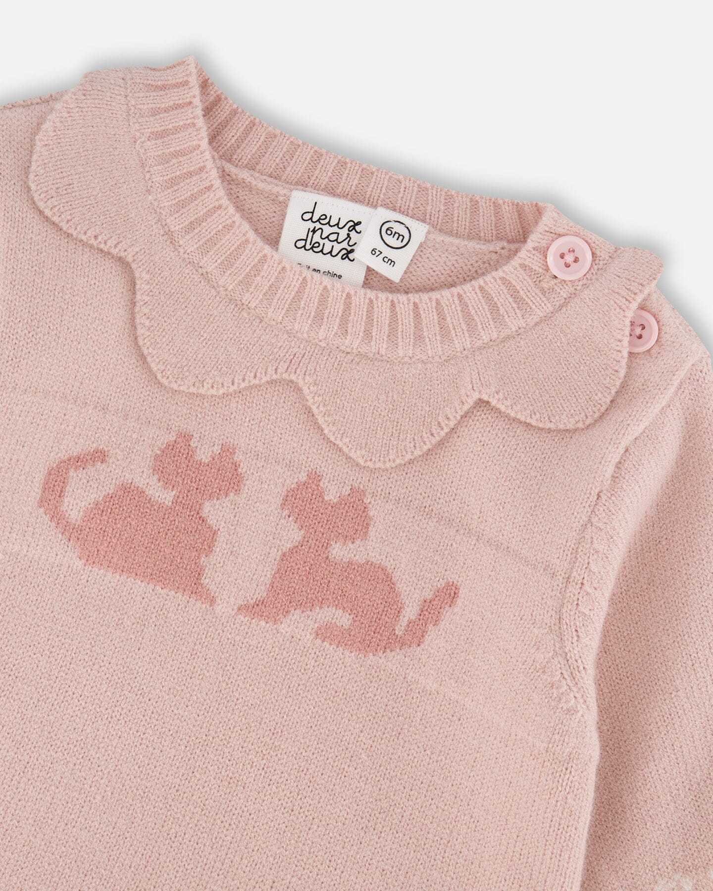 Deux par Deux - Knitted Top And Pant Set Light Pink