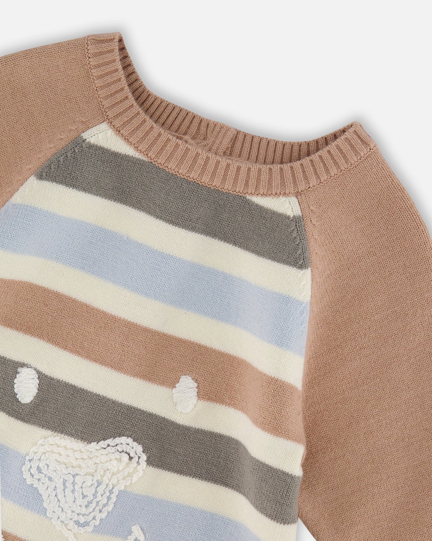 Deux par Deux - Knitted Romper Blue And Green Stripes