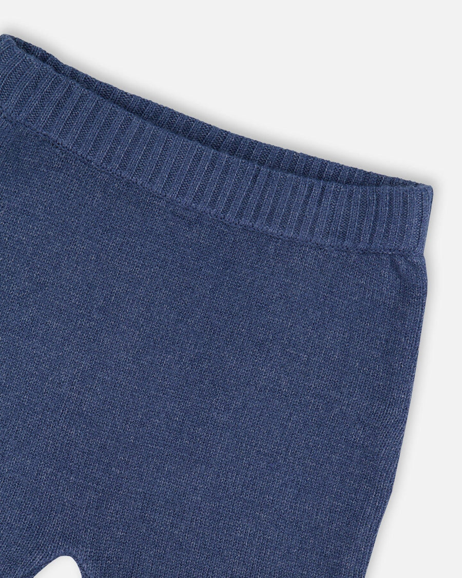 Deux Par Deux - Knitted Jacquard Sweater And Pant Set - Moonlight Blue