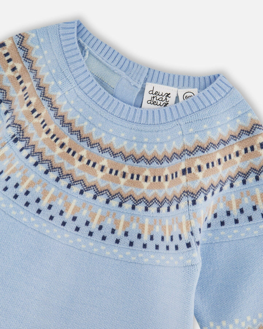 Deux Par - Deux Knitted Jacquard Romper - Celestial Light