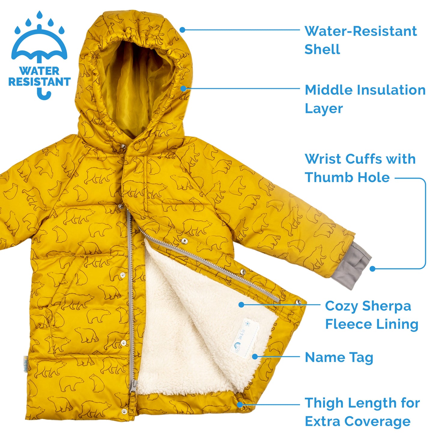 Jan & Jul Winter Bear | Toasty-Dry Puffy Coat