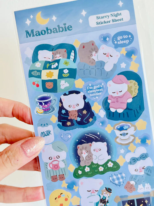 Maobabie - Sticker Sheet - Starry Night