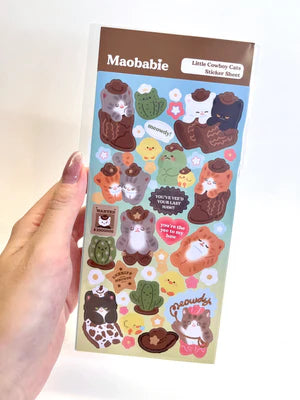 Maobabie - Sticker Sheet - Little Cowboy Cats