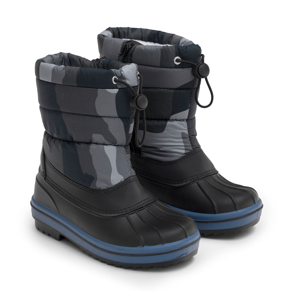 Sherick Fredermen - Water Repellent Winter Boot- Navy x Grey Print(Camou)