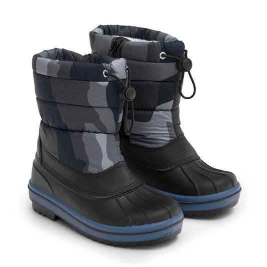 Sherick Fredermen - Water Repellent Winter Boot- Navy x Grey Print(Camou)