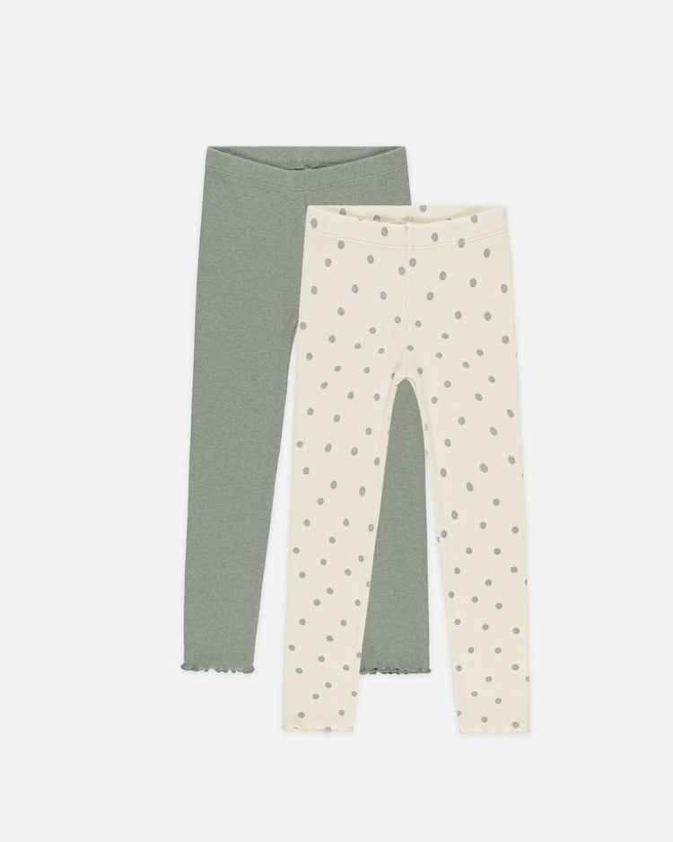 Rylee + Cru - Ribbed Legging Set || Polka Dot, Eucalyptus