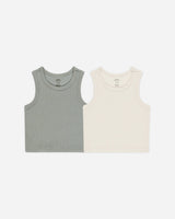 Rylee + Cru - Ribbed Tank Set || Natural, Eucalyptus