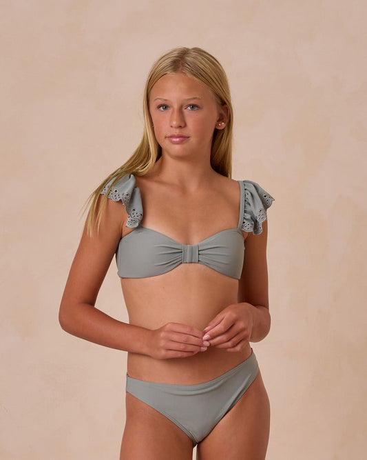 Rylee + Cru - Ruffle Bandeau Bikini Set || Eucalyptus