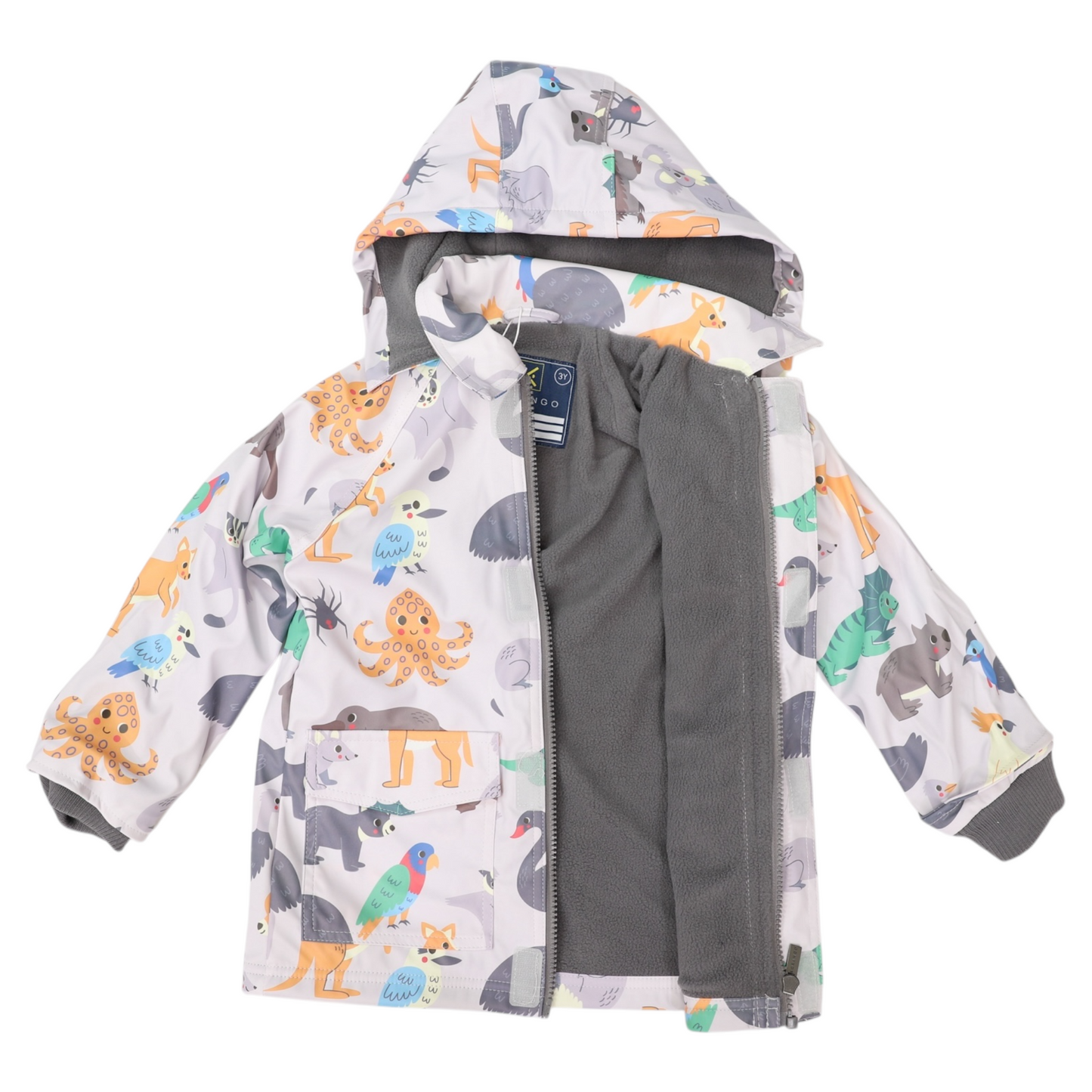 Korango Australian Animal Raincoat Grey