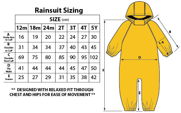 Calikids Waterproof Fleece Lined Rain Suit