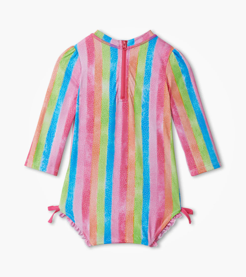 Hatley Infant Girls Rashguard Swimsuit — sun protection, children's shirts — detail view