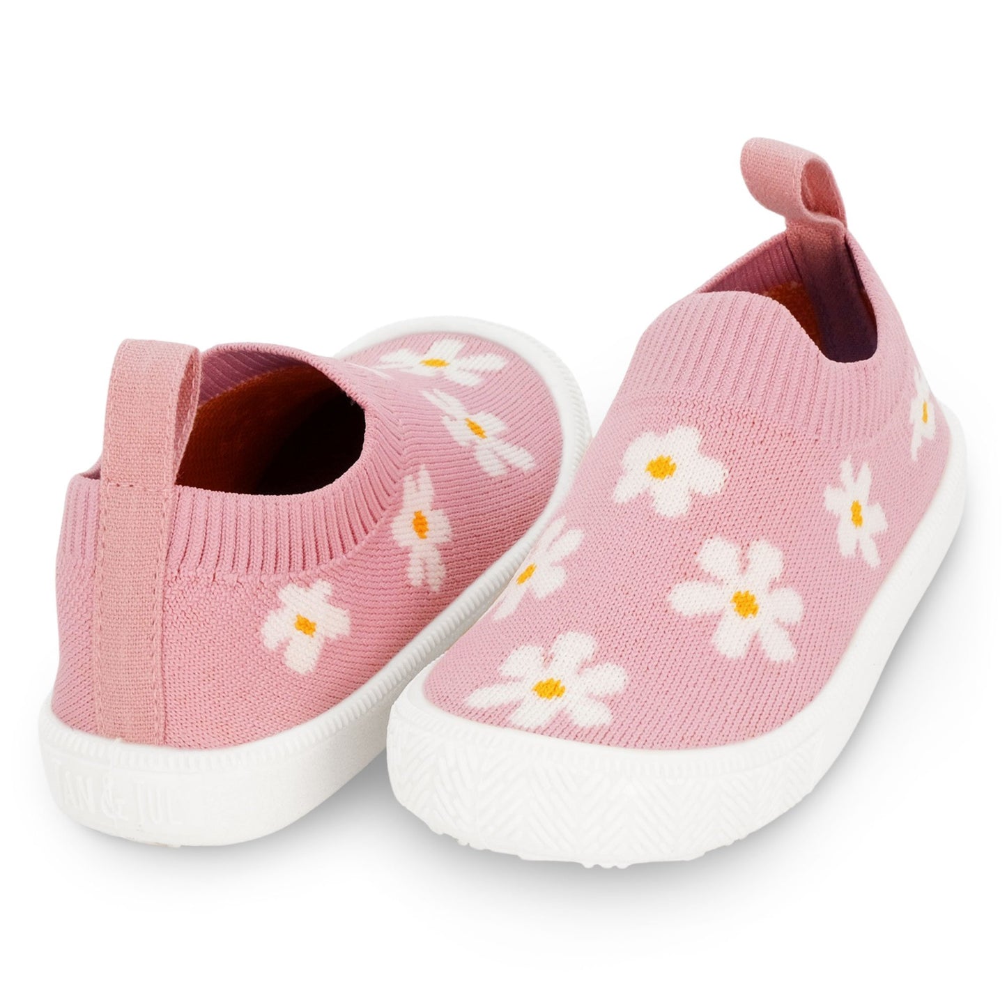 Jan & Jul - Graphic Knit Shoes - Pink Daisy