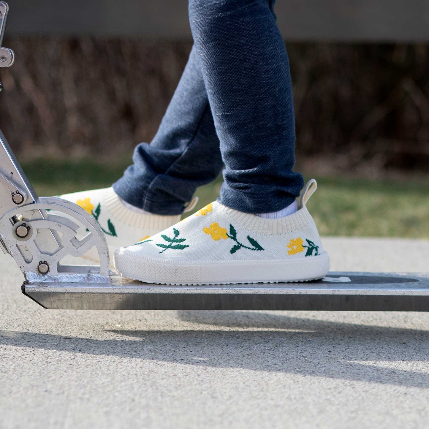 Jan & Jul Kids Graphic Knit Shoes | Yellow Flower