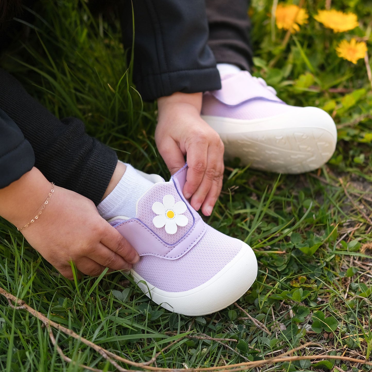 Jan & Jul Kids Mini-Flyer Shoe - Purple Daisy