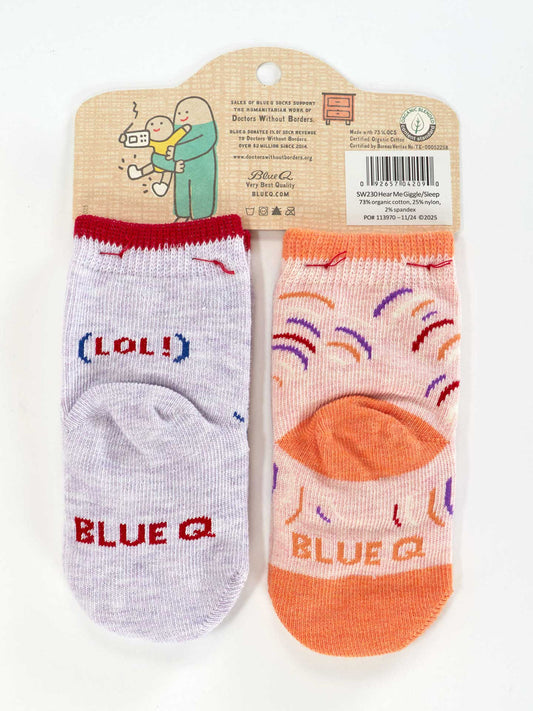 Blue Q - Wait 'til You Hear Me Giggle./ Just Sleep When I Sleep. Baby Socks (0-12M)