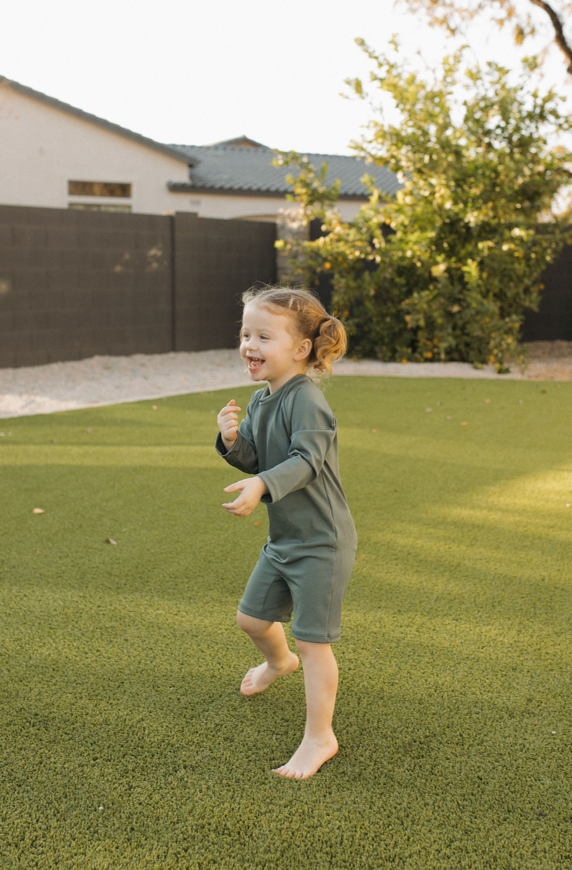 Current Tyed - Solid Solid Dark Green Ribbed Sunsuit