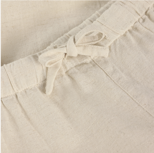 Minymo - Unbleached Cotton Drawstring Pants - 5Y