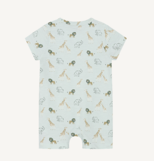 Minymo - Safari Friends All Over Print Short Sleeve Romper