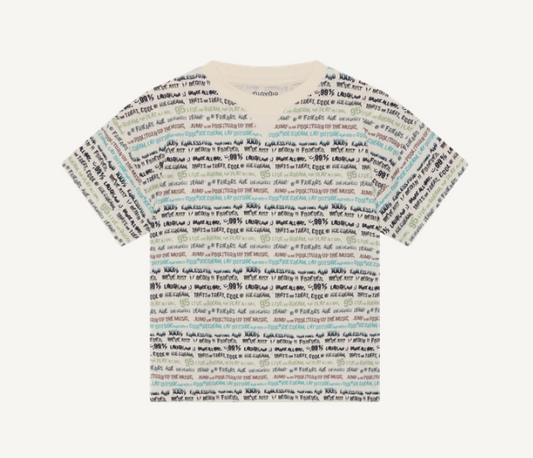 Minymo - All Over Text Print T-Shirt