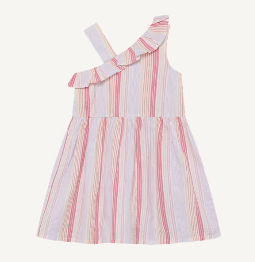 Minymo - Asymmetrical Strap Ruffle Dress