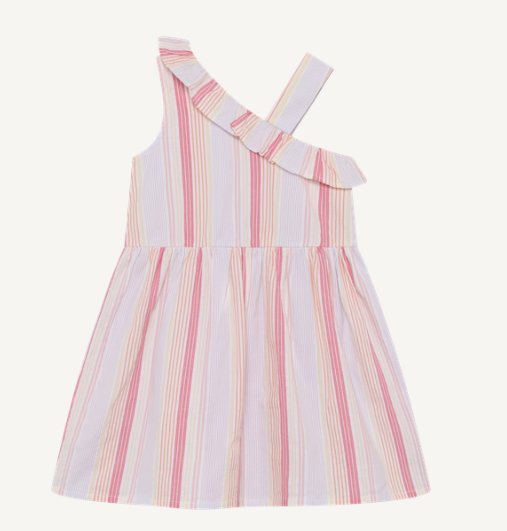 Minymo - Asymmetrical Strap Ruffle Dress