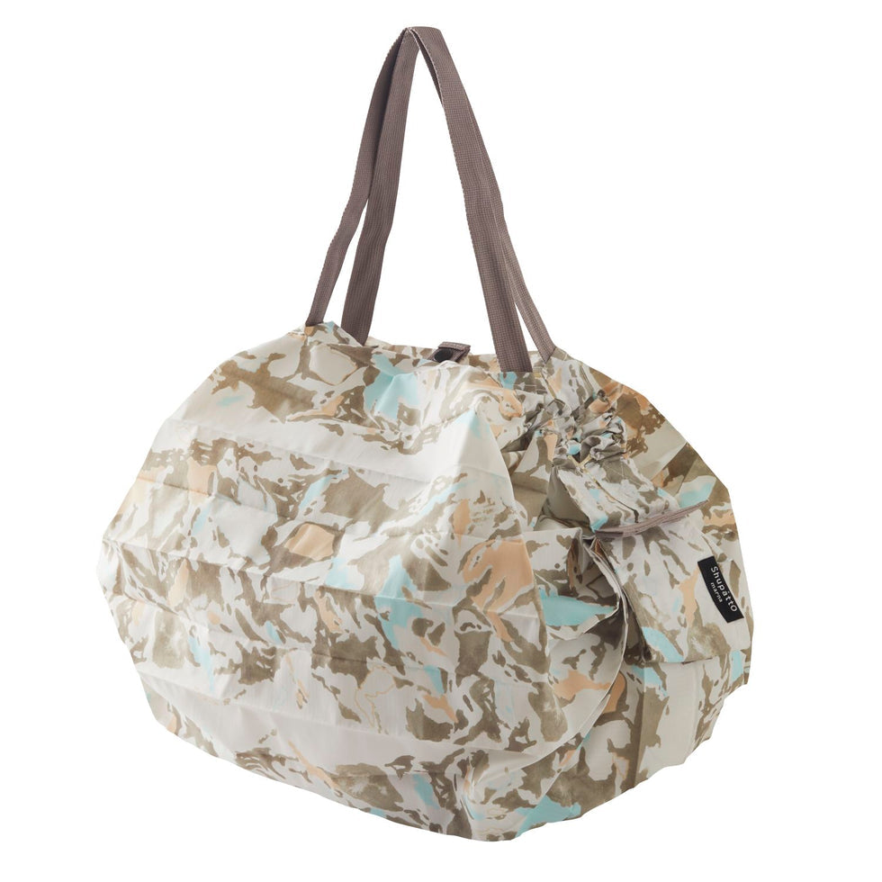 Shupatto Recycled Bag - One-Pull Foldable - Snowy Peaks (Medium)