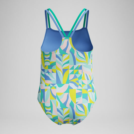 Speedo Strappy Printed One Piece Swimsuit Marine Green 6