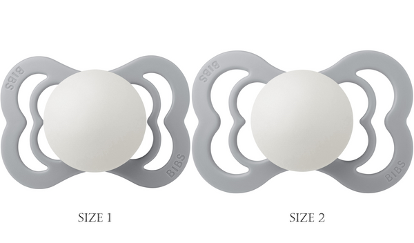 BIBS Pacifier Supreme Silicone 2 PK Sage GLOW / Cloud GLOW