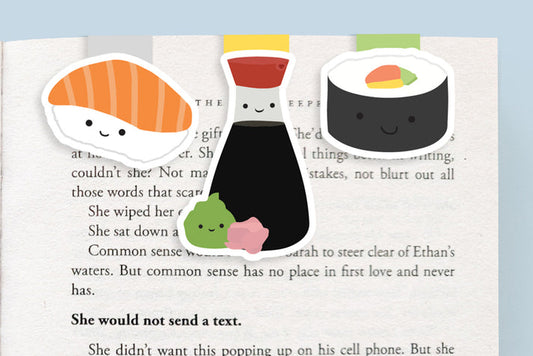 Craftedvan - Sushi Mini Magnetic Bookmarks 5- pack