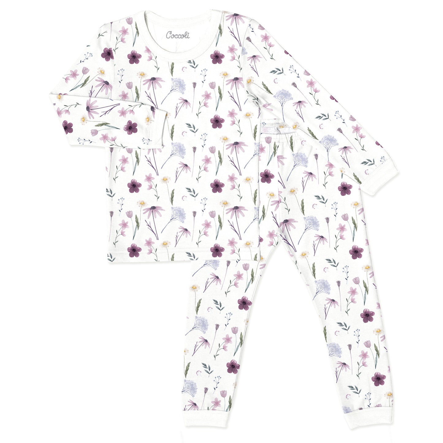 Coccoli Long Sleeve Modal Pyjama - Floral on Cream