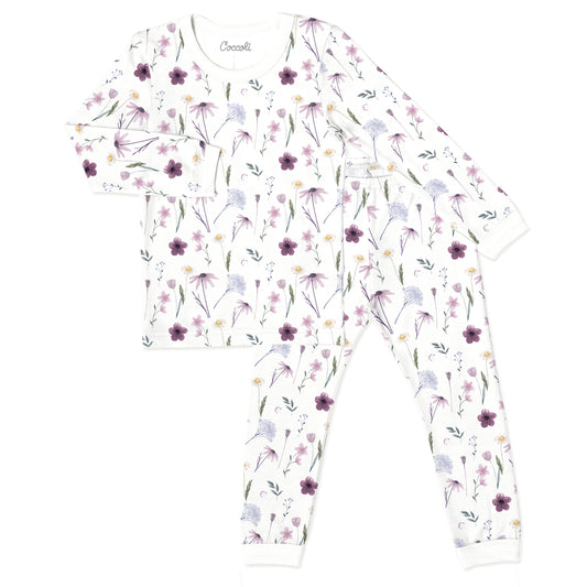 Coccoli Long Sleeve Modal Pyjama - Floral on Cream