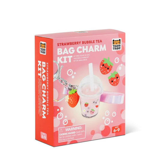 Tiger Tribe Bag Charm Kit Strawberry Bubble Tea