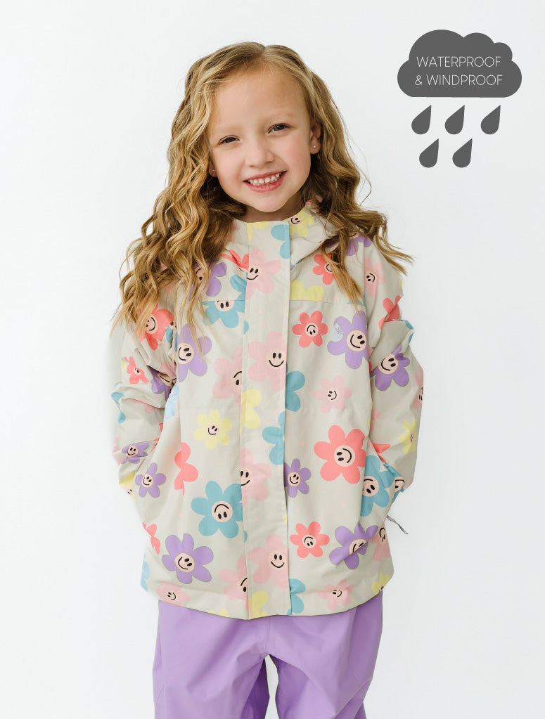 Therm Kids 10K Packaway Rainshell - Happy Daisy