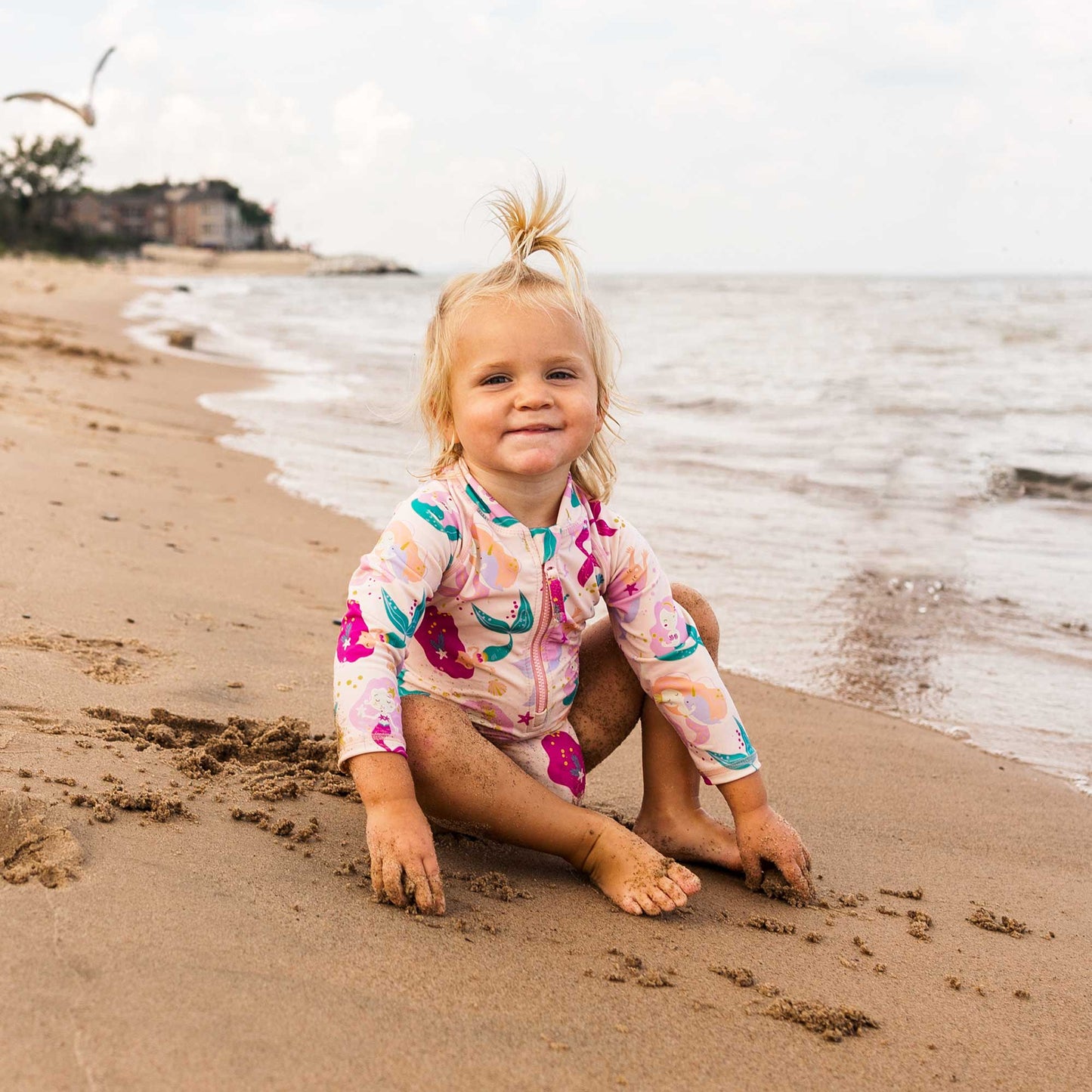 Jan & Jul - UV Girls' Swimsuit - Pink Mermaid